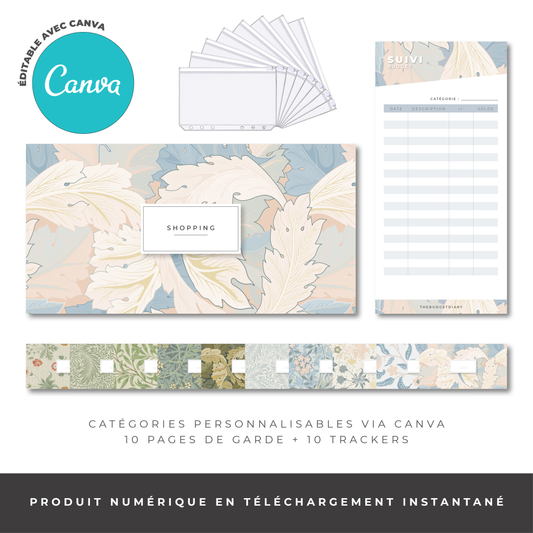 Kit pour enveloppe zip A6 - Floral (digital)