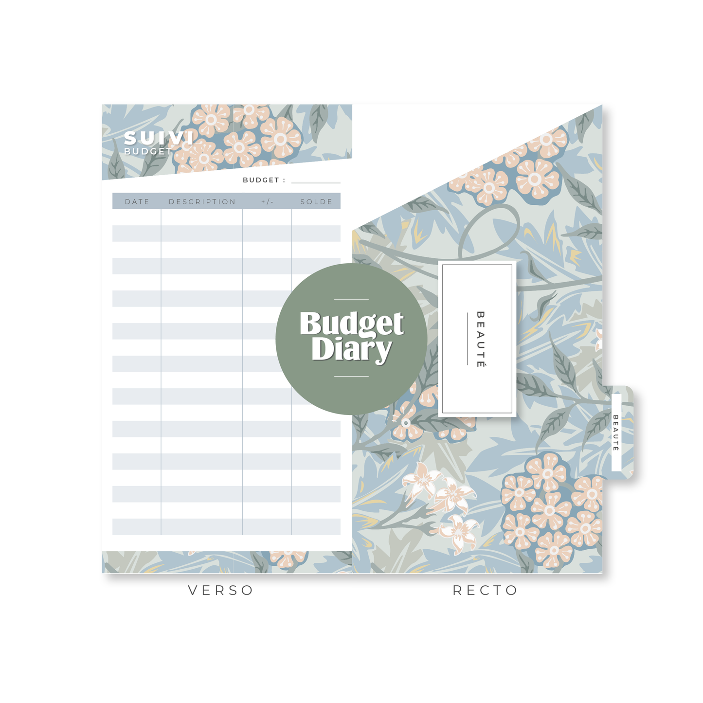 Enveloppe budget portefeuille - Floral (digital)