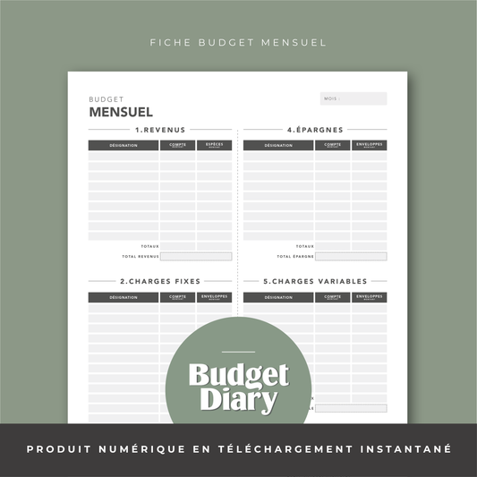 Fiche Budget Mensuel (digital)