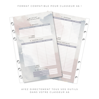 Kit Budget Planner Mini A6 - Waterdrop (digital)