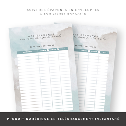 Kit Budget Planner Mini A6 - Waterdrop (digital)