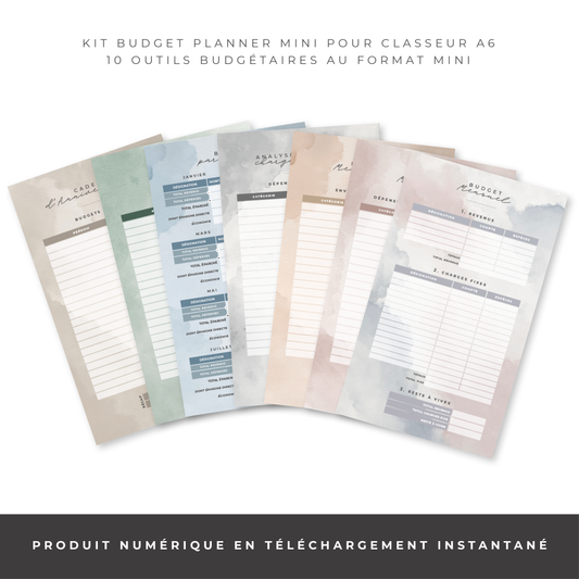 Kit Budget Planner Mini A6 - Waterdrop (digital)