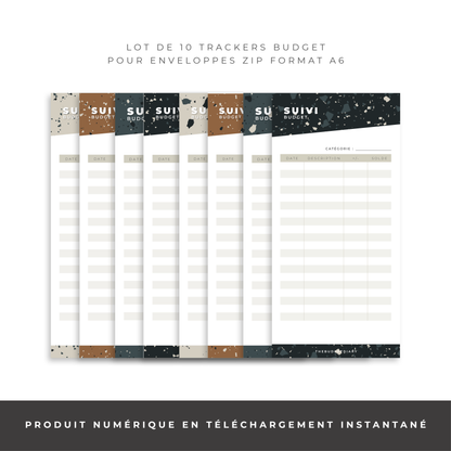 Trackers enveloppes zip A6 - Terrazzo (digital)