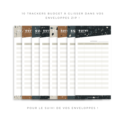Trackers enveloppes zip A6 - Terrazzo (digital)