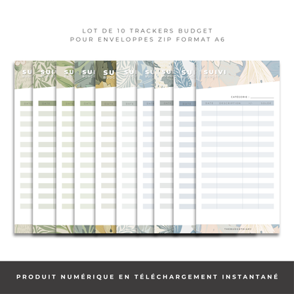 Trackers enveloppes zip A6 - Floral (digital)