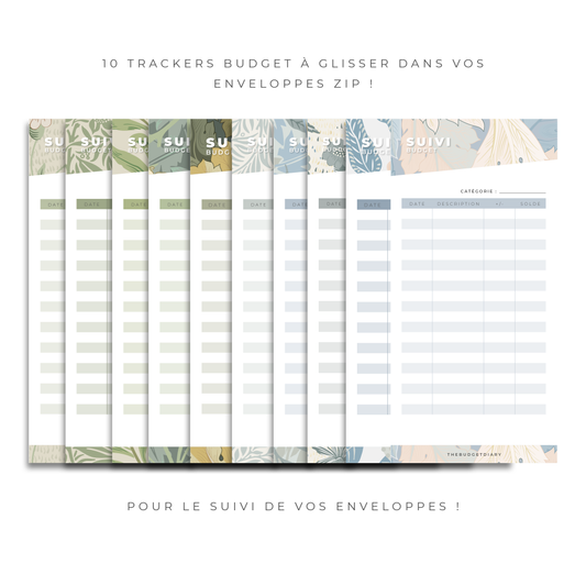 Trackers enveloppes zip A6 - Floral (digital)